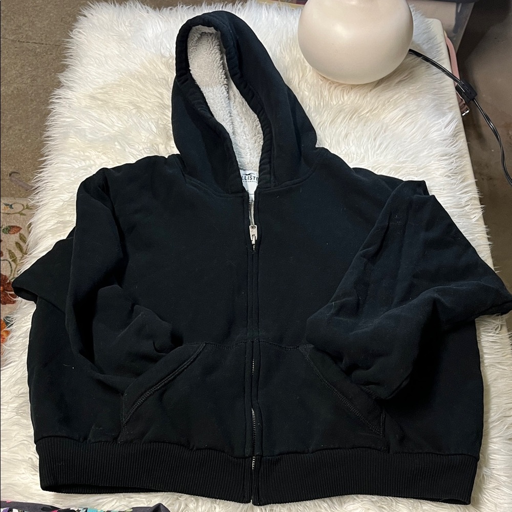 Hollister Black sherpa hoodie